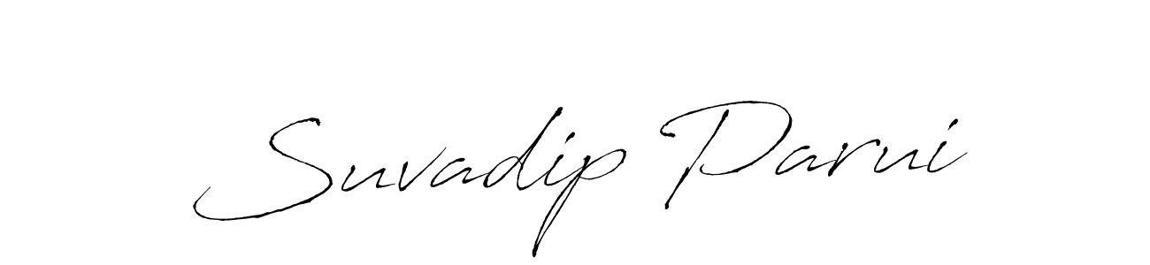 Antro_Vectra is a professional signature style that is perfect for those who want to add a touch of class to their signature. It is also a great choice for those who want to make their signature more unique. Get Suvadip Parui name to fancy signature for free. Suvadip Parui signature style 6 images and pictures png