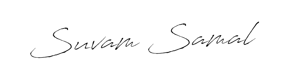 Make a beautiful signature design for name Suvam Samal. With this signature (Antro_Vectra) style, you can create a handwritten signature for free. Suvam Samal signature style 6 images and pictures png