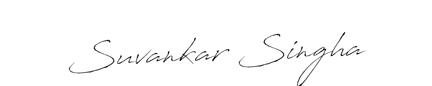 Antro_Vectra is a professional signature style that is perfect for those who want to add a touch of class to their signature. It is also a great choice for those who want to make their signature more unique. Get Suvankar Singha name to fancy signature for free. Suvankar Singha signature style 6 images and pictures png