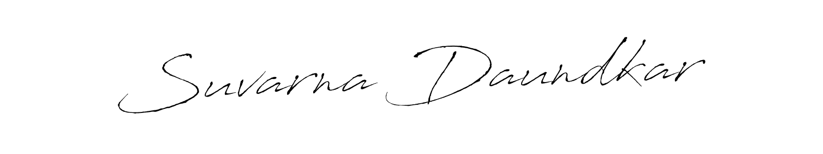 You should practise on your own different ways (Antro_Vectra) to write your name (Suvarna Daundkar) in signature. don't let someone else do it for you. Suvarna Daundkar signature style 6 images and pictures png