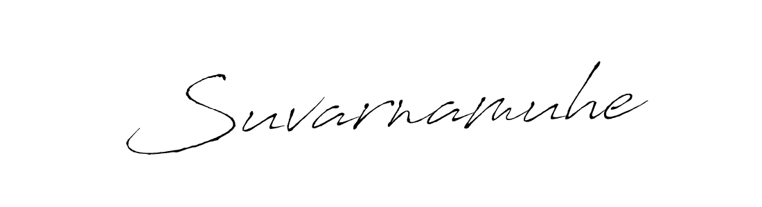 Antro_Vectra is a professional signature style that is perfect for those who want to add a touch of class to their signature. It is also a great choice for those who want to make their signature more unique. Get Suvarnamuhe name to fancy signature for free. Suvarnamuhe signature style 6 images and pictures png