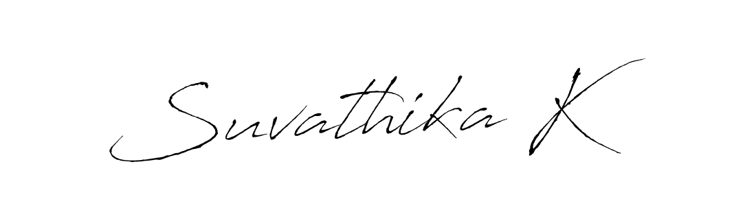 Antro_Vectra is a professional signature style that is perfect for those who want to add a touch of class to their signature. It is also a great choice for those who want to make their signature more unique. Get Suvathika K name to fancy signature for free. Suvathika K signature style 6 images and pictures png