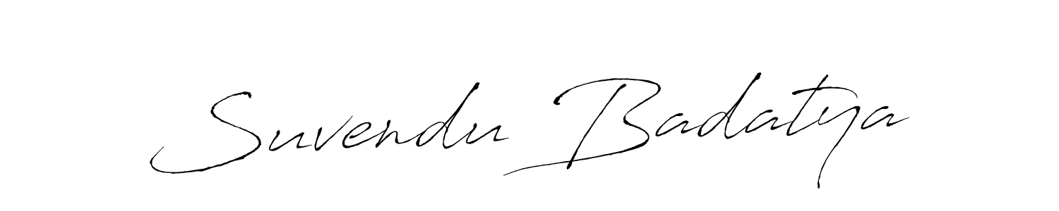 The best way (Antro_Vectra) to make a short signature is to pick only two or three words in your name. The name Suvendu Badatya include a total of six letters. For converting this name. Suvendu Badatya signature style 6 images and pictures png