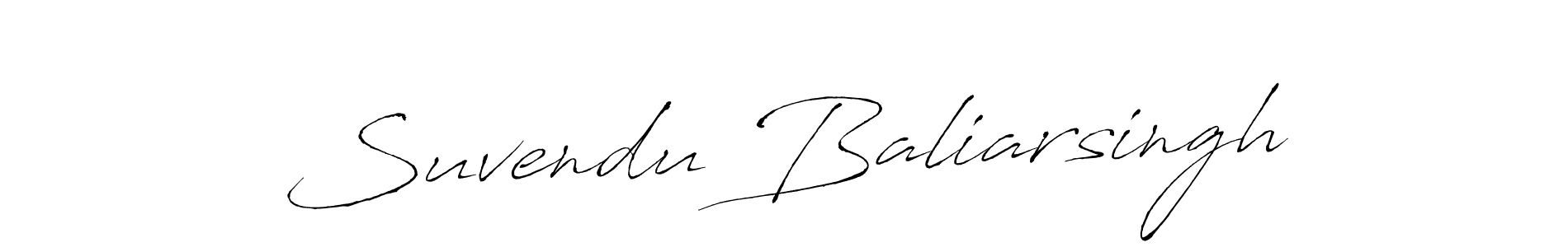 The best way (Antro_Vectra) to make a short signature is to pick only two or three words in your name. The name Suvendu Baliarsingh include a total of six letters. For converting this name. Suvendu Baliarsingh signature style 6 images and pictures png