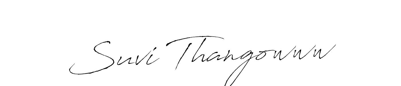 Antro_Vectra is a professional signature style that is perfect for those who want to add a touch of class to their signature. It is also a great choice for those who want to make their signature more unique. Get Suvi Thangowww name to fancy signature for free. Suvi Thangowww signature style 6 images and pictures png