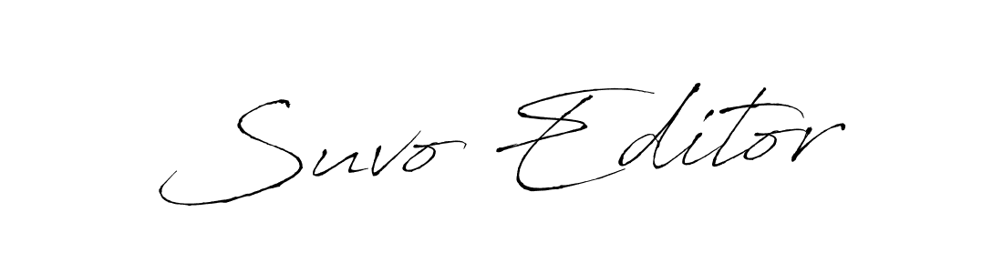 Make a beautiful signature design for name Suvo Editor. With this signature (Antro_Vectra) style, you can create a handwritten signature for free. Suvo Editor signature style 6 images and pictures png