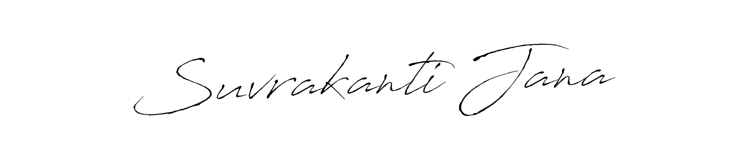 You should practise on your own different ways (Antro_Vectra) to write your name (Suvrakanti Jana) in signature. don't let someone else do it for you. Suvrakanti Jana signature style 6 images and pictures png