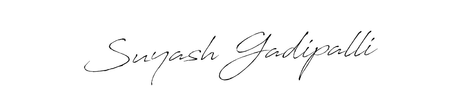 Design your own signature with our free online signature maker. With this signature software, you can create a handwritten (Antro_Vectra) signature for name Suyash Gadipalli. Suyash Gadipalli signature style 6 images and pictures png