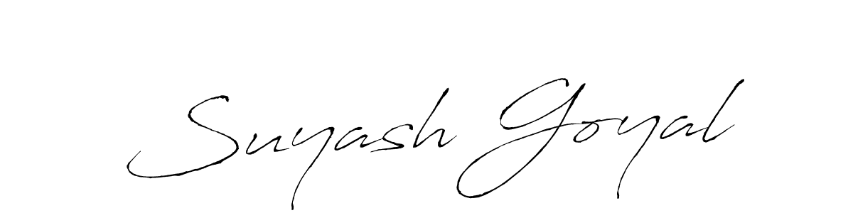 How to make Suyash Goyal name signature. Use Antro_Vectra style for creating short signs online. This is the latest handwritten sign. Suyash Goyal signature style 6 images and pictures png