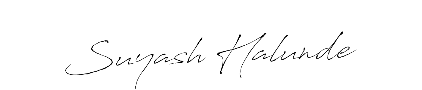 How to make Suyash Halunde signature? Antro_Vectra is a professional autograph style. Create handwritten signature for Suyash Halunde name. Suyash Halunde signature style 6 images and pictures png
