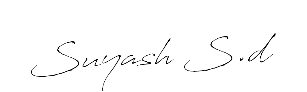 Similarly Antro_Vectra is the best handwritten signature design. Signature creator online .You can use it as an online autograph creator for name Suyash S.d. Suyash S.d signature style 6 images and pictures png
