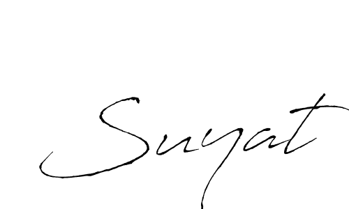 Use a signature maker to create a handwritten signature online. With this signature software, you can design (Antro_Vectra) your own signature for name Suyat. Suyat signature style 6 images and pictures png