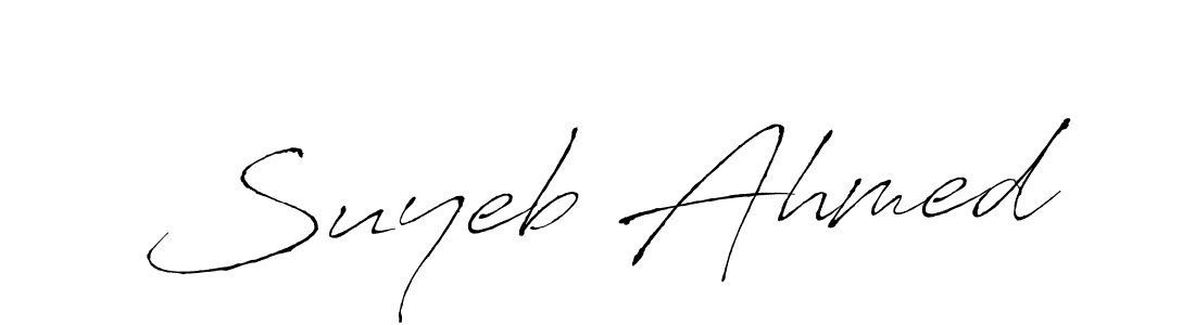 The best way (Antro_Vectra) to make a short signature is to pick only two or three words in your name. The name Suyeb Ahmed include a total of six letters. For converting this name. Suyeb Ahmed signature style 6 images and pictures png