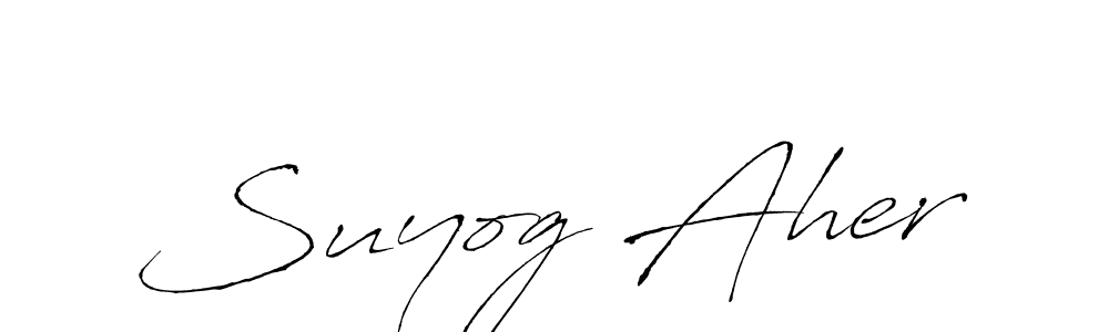 The best way (Antro_Vectra) to make a short signature is to pick only two or three words in your name. The name Suyog Aher include a total of six letters. For converting this name. Suyog Aher signature style 6 images and pictures png