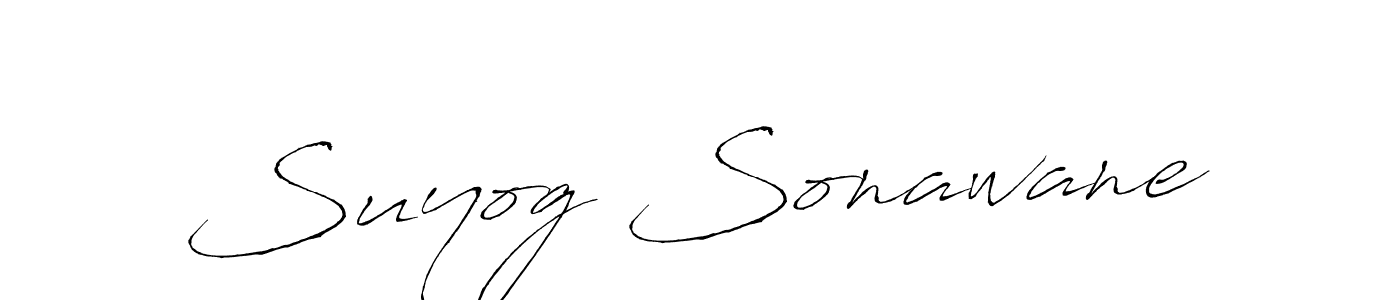 Make a beautiful signature design for name Suyog Sonawane. With this signature (Antro_Vectra) style, you can create a handwritten signature for free. Suyog Sonawane signature style 6 images and pictures png