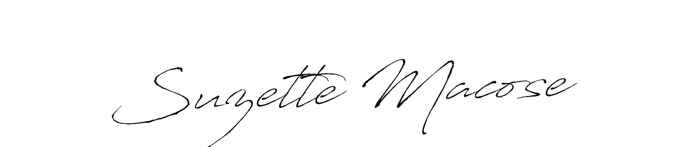 Design your own signature with our free online signature maker. With this signature software, you can create a handwritten (Antro_Vectra) signature for name Suzette Macose. Suzette Macose signature style 6 images and pictures png