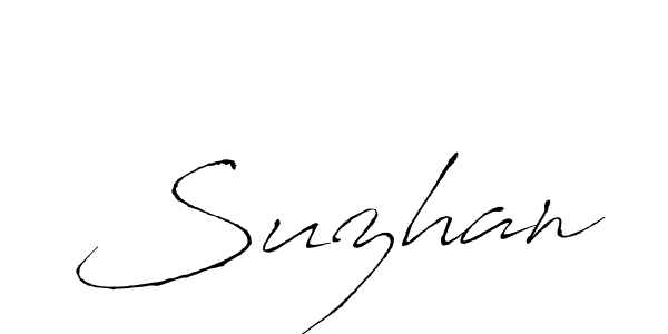 Make a beautiful signature design for name Suzhan. With this signature (Antro_Vectra) style, you can create a handwritten signature for free. Suzhan signature style 6 images and pictures png