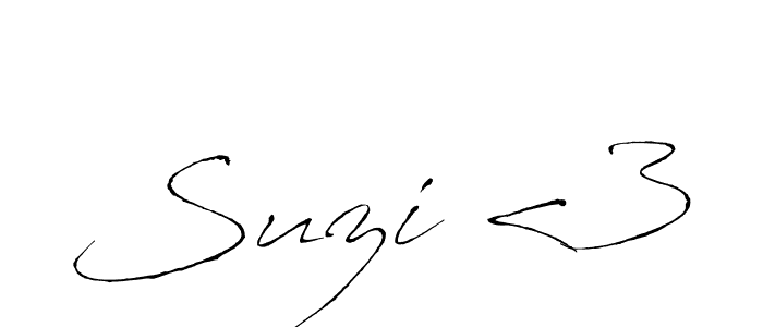 Make a beautiful signature design for name Suzi <3. With this signature (Antro_Vectra) style, you can create a handwritten signature for free. Suzi <3 signature style 6 images and pictures png