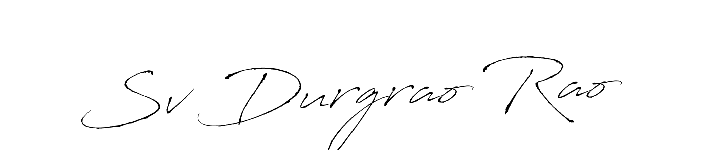 Use a signature maker to create a handwritten signature online. With this signature software, you can design (Antro_Vectra) your own signature for name Sv Durgrao Rao. Sv Durgrao Rao signature style 6 images and pictures png
