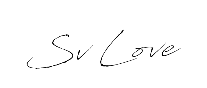 Use a signature maker to create a handwritten signature online. With this signature software, you can design (Antro_Vectra) your own signature for name Sv Love. Sv Love signature style 6 images and pictures png