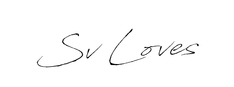 This is the best signature style for the Sv Loves name. Also you like these signature font (Antro_Vectra). Mix name signature. Sv Loves signature style 6 images and pictures png