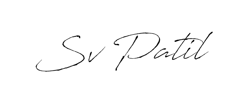 Make a beautiful signature design for name Sv Patil. With this signature (Antro_Vectra) style, you can create a handwritten signature for free. Sv Patil signature style 6 images and pictures png