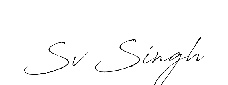 Similarly Antro_Vectra is the best handwritten signature design. Signature creator online .You can use it as an online autograph creator for name Sv Singh. Sv Singh signature style 6 images and pictures png