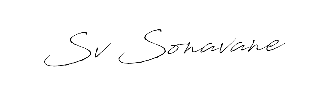 How to make Sv Sonavane name signature. Use Antro_Vectra style for creating short signs online. This is the latest handwritten sign. Sv Sonavane signature style 6 images and pictures png