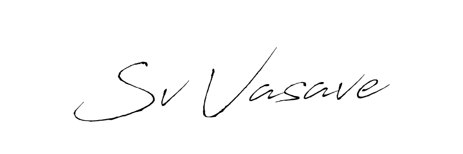 How to make Sv Vasave name signature. Use Antro_Vectra style for creating short signs online. This is the latest handwritten sign. Sv Vasave signature style 6 images and pictures png