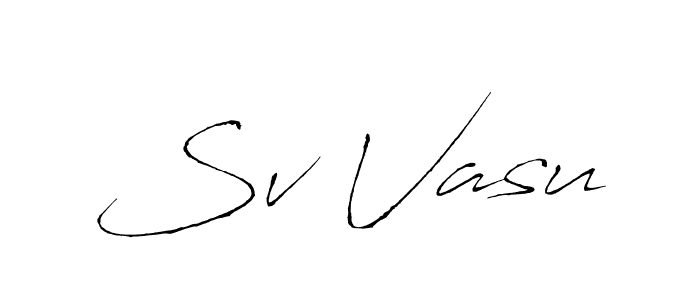 The best way (Antro_Vectra) to make a short signature is to pick only two or three words in your name. The name Sv Vasu include a total of six letters. For converting this name. Sv Vasu signature style 6 images and pictures png