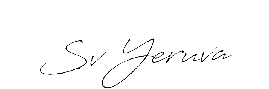 Antro_Vectra is a professional signature style that is perfect for those who want to add a touch of class to their signature. It is also a great choice for those who want to make their signature more unique. Get Sv Yeruva name to fancy signature for free. Sv Yeruva signature style 6 images and pictures png