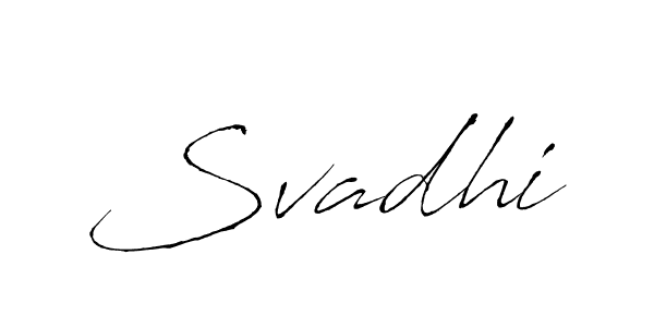 Design your own signature with our free online signature maker. With this signature software, you can create a handwritten (Antro_Vectra) signature for name Svadhi. Svadhi signature style 6 images and pictures png
