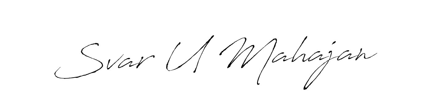 Antro_Vectra is a professional signature style that is perfect for those who want to add a touch of class to their signature. It is also a great choice for those who want to make their signature more unique. Get Svar U Mahajan name to fancy signature for free. Svar U Mahajan signature style 6 images and pictures png