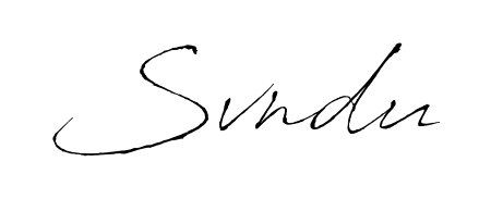 The Antro_Vectra typeface gives name Svndu a refined look. Suitable for certificates, diplomas, and official verification. Svndu signature style 6 images and pictures png
