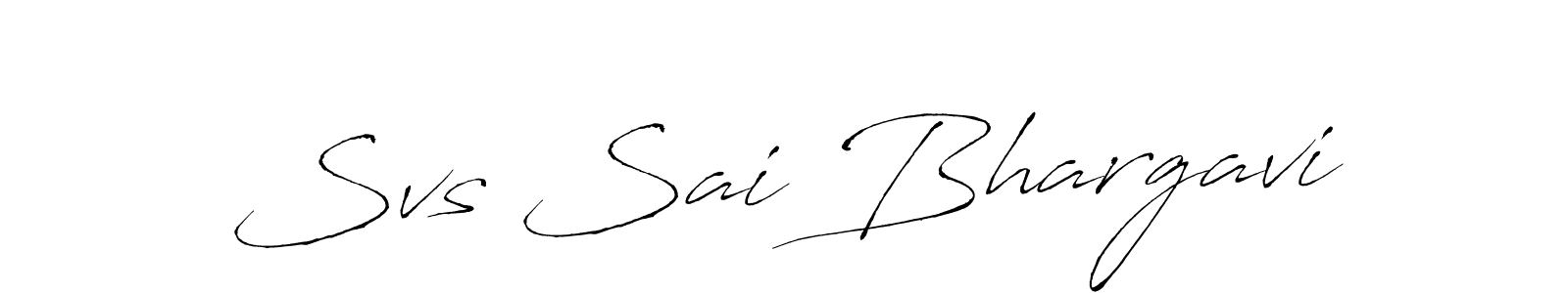 Design your own signature with our free online signature maker. With this signature software, you can create a handwritten (Antro_Vectra) signature for name Svs Sai Bhargavi. Svs Sai Bhargavi signature style 6 images and pictures png