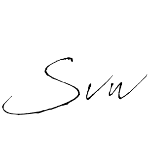 Design your own signature with our free online signature maker. With this signature software, you can create a handwritten (Antro_Vectra) signature for name Svw. Svw signature style 6 images and pictures png