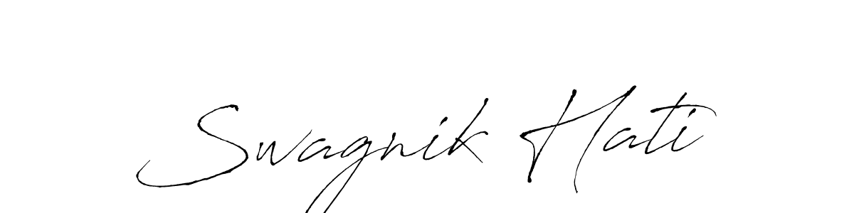 How to make Swagnik Hati name signature. Use Antro_Vectra style for creating short signs online. This is the latest handwritten sign. Swagnik Hati signature style 6 images and pictures png