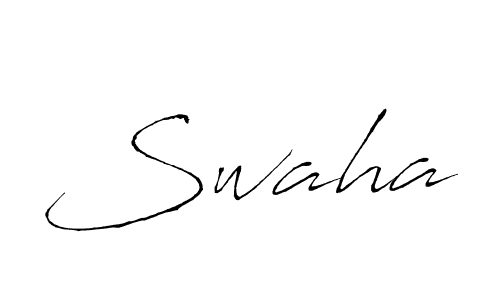 Make a beautiful signature design for name Swaha. With this signature (Antro_Vectra) style, you can create a handwritten signature for free. Swaha signature style 6 images and pictures png