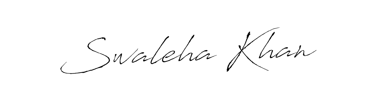 Create a beautiful signature design for name Swaleha Khan. With this signature (Antro_Vectra) fonts, you can make a handwritten signature for free. Swaleha Khan signature style 6 images and pictures png