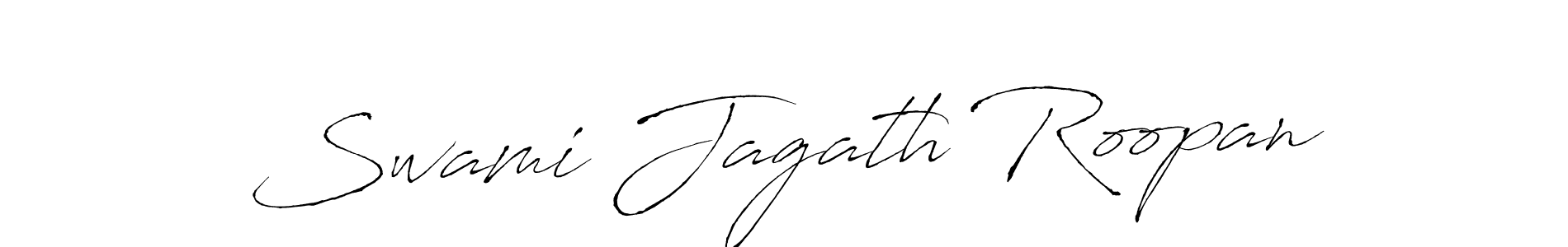 The best way (Antro_Vectra) to make a short signature is to pick only two or three words in your name. The name Swami Jagath Roopan include a total of six letters. For converting this name. Swami Jagath Roopan signature style 6 images and pictures png