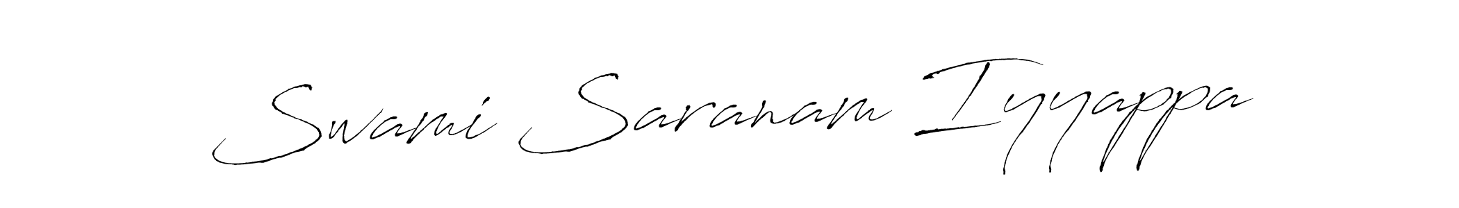 Create a beautiful signature design for name Swami Saranam Iyyappa. With this signature (Antro_Vectra) fonts, you can make a handwritten signature for free. Swami Saranam Iyyappa signature style 6 images and pictures png