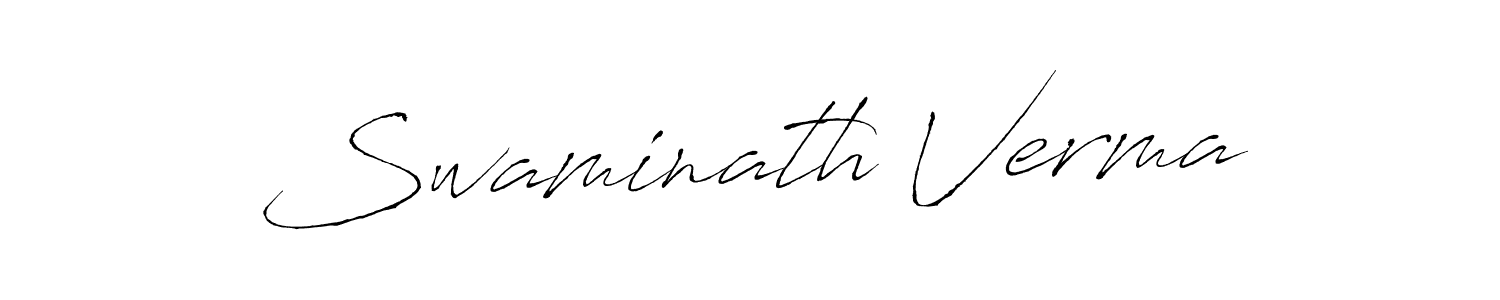 Create a beautiful signature design for name Swaminath Verma. With this signature (Antro_Vectra) fonts, you can make a handwritten signature for free. Swaminath Verma signature style 6 images and pictures png
