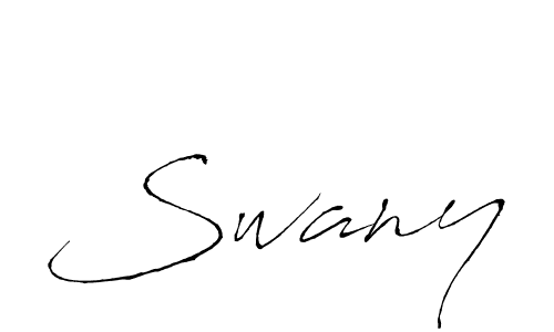 Use a signature maker to create a handwritten signature online. With this signature software, you can design (Antro_Vectra) your own signature for name Swany. Swany signature style 6 images and pictures png