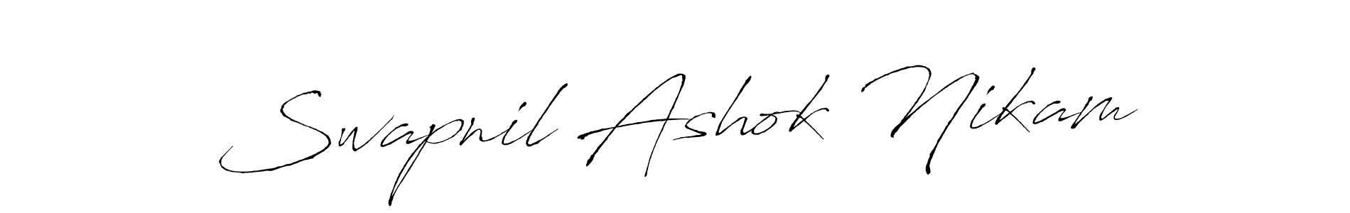 Antro_Vectra is a professional signature style that is perfect for those who want to add a touch of class to their signature. It is also a great choice for those who want to make their signature more unique. Get Swapnil Ashok Nikam name to fancy signature for free. Swapnil Ashok Nikam signature style 6 images and pictures png