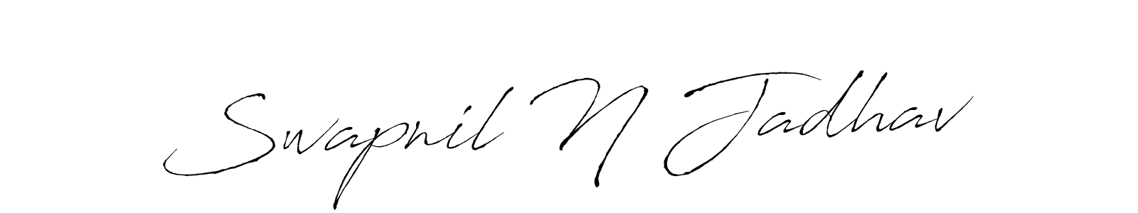 This is the best signature style for the Swapnil N Jadhav name. Also you like these signature font (Antro_Vectra). Mix name signature. Swapnil N Jadhav signature style 6 images and pictures png