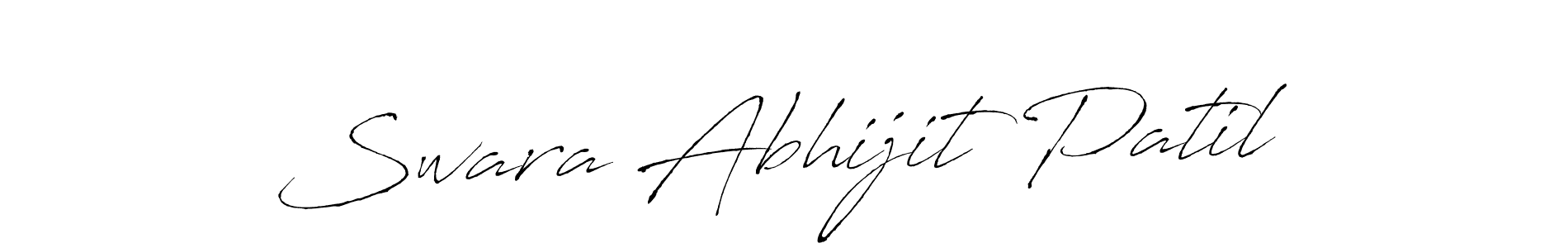 This is the best signature style for the Swara Abhijit Patil name. Also you like these signature font (Antro_Vectra). Mix name signature. Swara Abhijit Patil signature style 6 images and pictures png