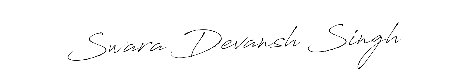 This is the best signature style for the Swara Devansh Singh name. Also you like these signature font (Antro_Vectra). Mix name signature. Swara Devansh Singh signature style 6 images and pictures png