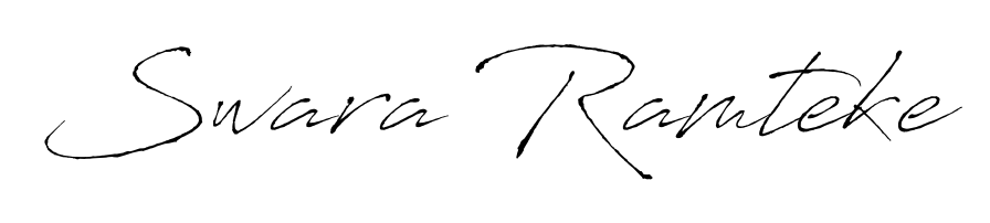 Try this chic Swara Ramteke handwritten sign style. Using Antro_Vectra font elements, it gives your name a sleek, memorable identity. Swara Ramteke signature style 6 images and pictures png