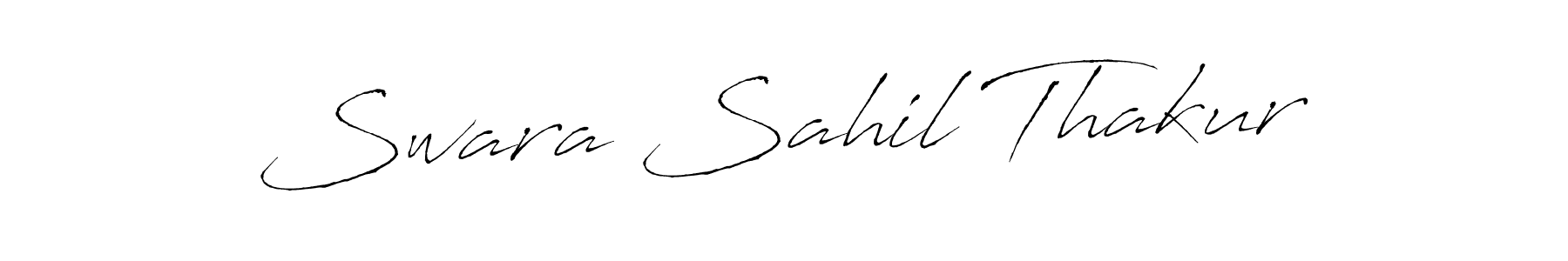 How to make Swara Sahil Thakur name signature. Use Antro_Vectra style for creating short signs online. This is the latest handwritten sign. Swara Sahil Thakur signature style 6 images and pictures png