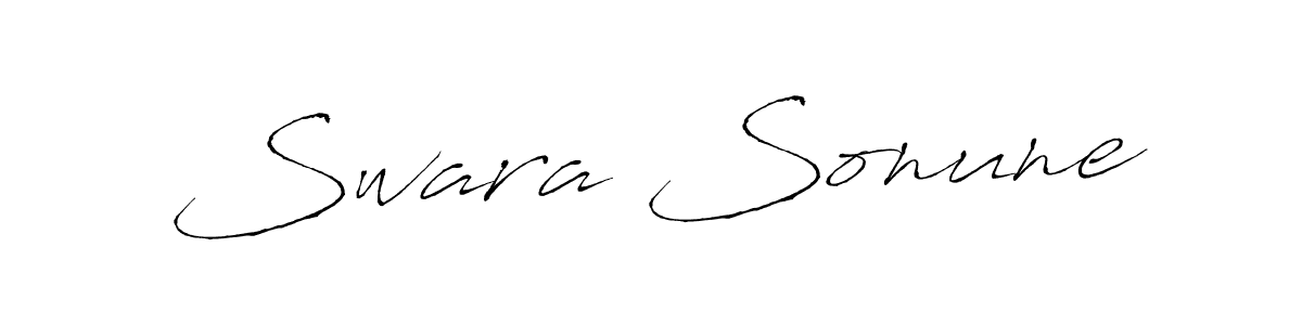 Make a beautiful signature design for name Swara Sonune. With this signature (Antro_Vectra) style, you can create a handwritten signature for free. Swara Sonune signature style 6 images and pictures png